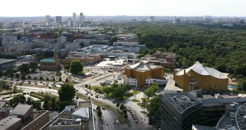 Central Berlin, aerial view Vídeo Stock 96006359