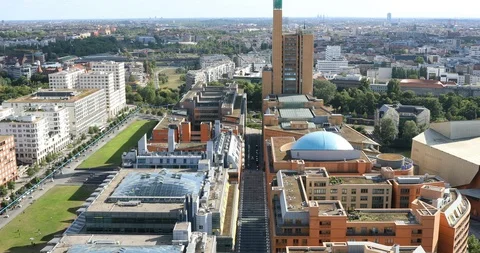 Central Berlin, aerial view Vídeo Stock 96006878