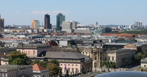 Central Berlin, aerial view Stockbeeldmateriaal 96223637