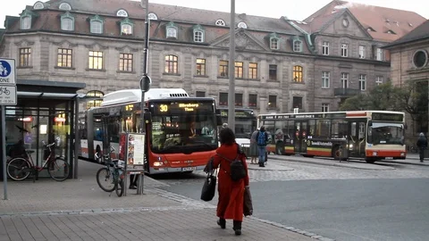 Central bus station Stock Footage 100940776