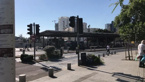 Central Bus Station at Solomou Square in Nicosia Stock Footage 95621224