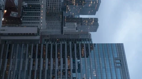 Central Chicago sliding time lapse in the morning with fog from Lake Stock Footage 222046329