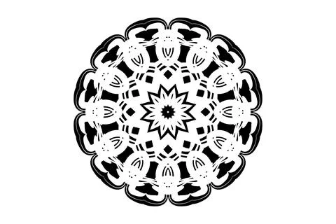 Central Circle Black White Mandala Illustration Creatures Stock Illustration