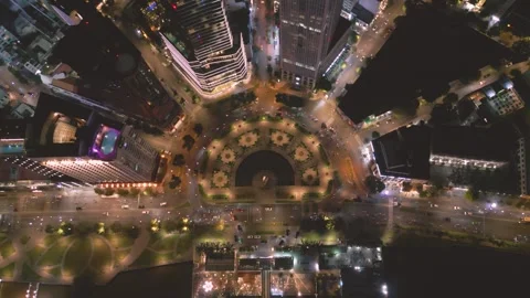 The central city square of the city Video stock 296594023