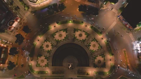 The central city square of the city Video stock 296594055
