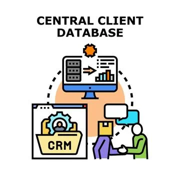 Central client database management system optimizing business processes Stock Illustration