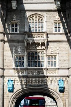 The central column of Tower bridge Stock Photos