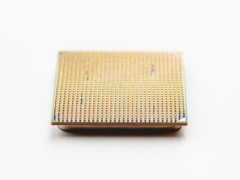Central Computer Processor. CPU on white background. Technological detail of  Stock Photos
