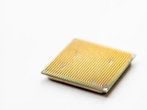 Central Computer Processor. CPU on white background. Technological detail of  스톡 사진