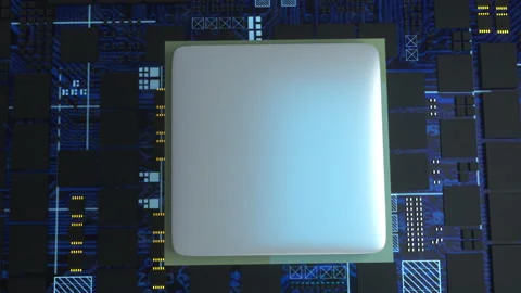 Central Computer Processors, computer generated. 3d rendering of CPU concept Stock Footage 134145025