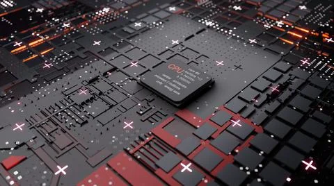 Central Computer Processors CPU concept. 3d rendering Stock Illustration