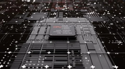 Central Computer Processors CPU concept. 3d rendering Illustrazione stock