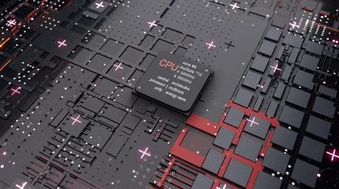 Central Computer Processors CPU concept. 3d rendering イラスト素材