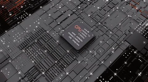 Central Computer Processors CPU concept. 3d rendering Stock Illustration