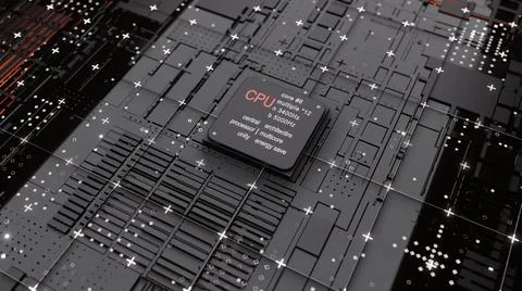 Central Computer Processors CPU concept. 3d rendering Stock Illustration