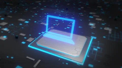 Central Computer Processors CPU concept. 3d rendering,conceptual background Stock Illustration