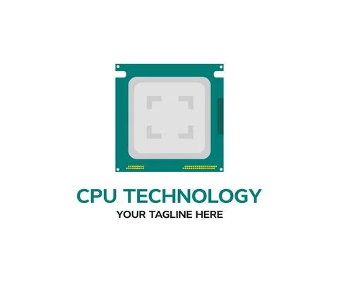 Central Computer Processors CPU concept logo design. Computer part. イラスト素材