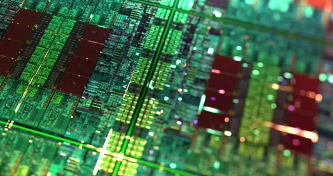 Central Computer Processors CPU Die Shot. Stock Footage 149110316