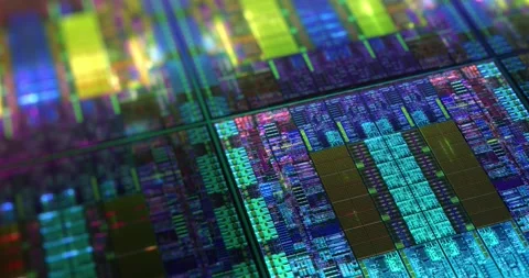 Central Computer Processors CPU Die Shot. Stock Footage 149111135
