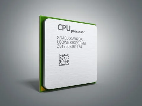 Central Computer Processors CPU High resolution 3d render on grey イラスト素材