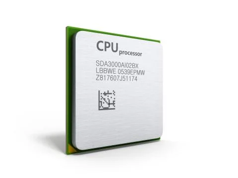 Central Computer Processors CPU High resolution 3d render Stock Illustration