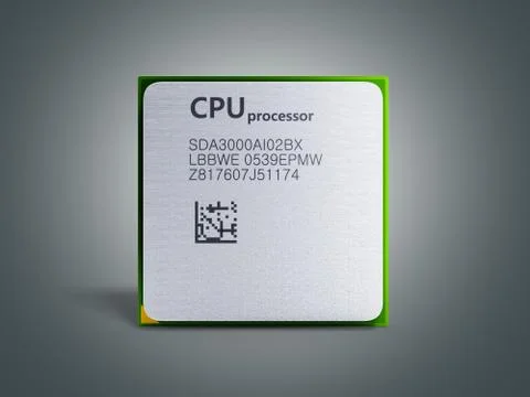 Central Computer Processors CPU High resolution 3d render on grey Illustrazione stock