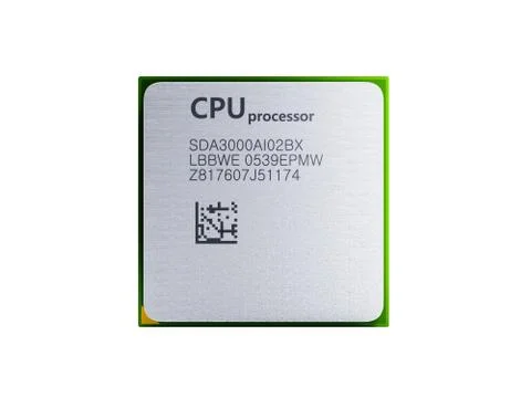 Central Computer Processors CPU High resolution 3d render no shadow Stock Illustration