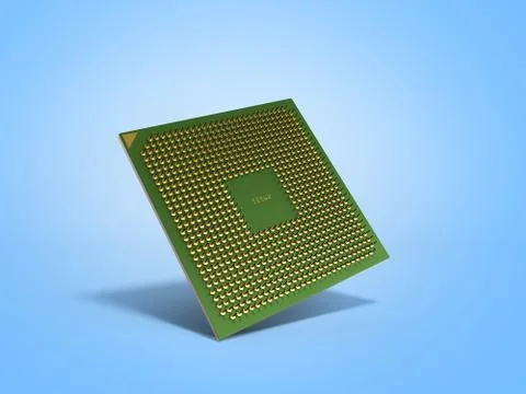 Central Computer Processors CPU High resolution 3d render on blue Illustrazione stock