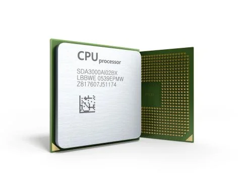 Central Computer Processors CPU High resolution 3d render 스톡 일러스트