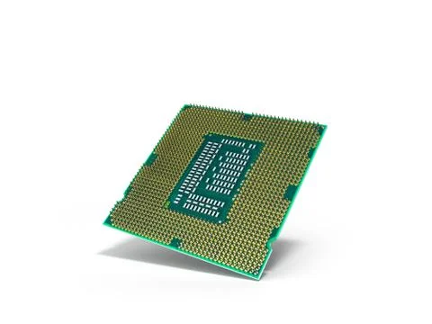 Central Computer Processors CPU High resolution 3d render on white 스톡 일러스트