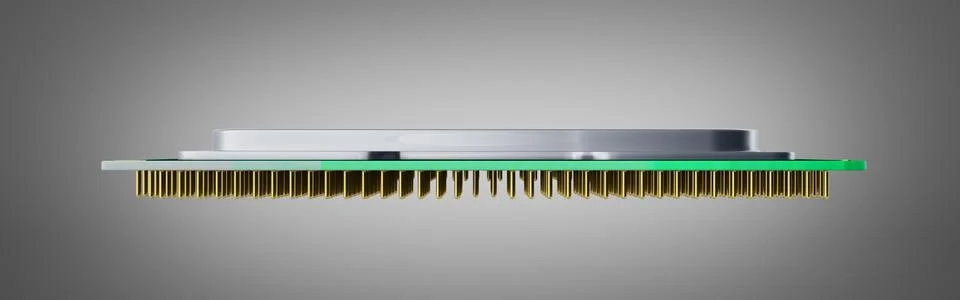 Central Computer Processors CPU High resolution 3d render on grey Stock Illustration