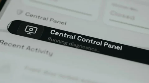 Central control panel from smart home security app running diagnostics by Stock Footage 333379172