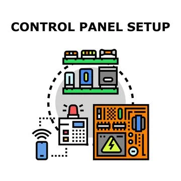 Central control panel system setup and smart management Stock Illustration
