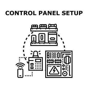 Central control panel system setup and smart management Stock Illustration