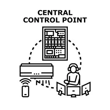 Central control point managing smart home systems Stock Illustration