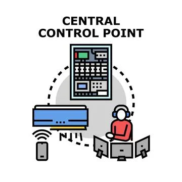 Central control point managing smart home systems Stockillustratie