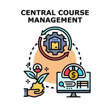 Central course management system optimizing business processes Stock Illustration