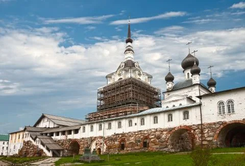 Central courtyard of the Solovetsky monastery Foto stock