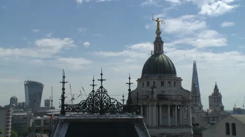 Central Criminal Court - 'Old Bailey' rooftops Stock Footage