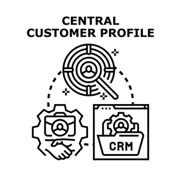 Central customer profile data management solution Illustrazione stock