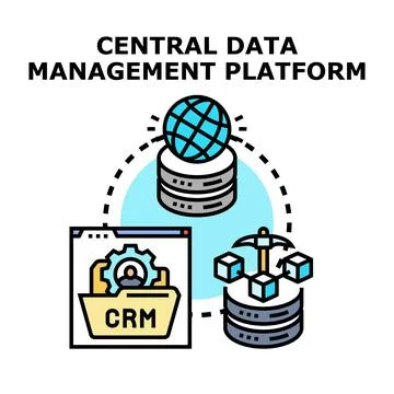 Central data management platform for business organization Stock Illustration