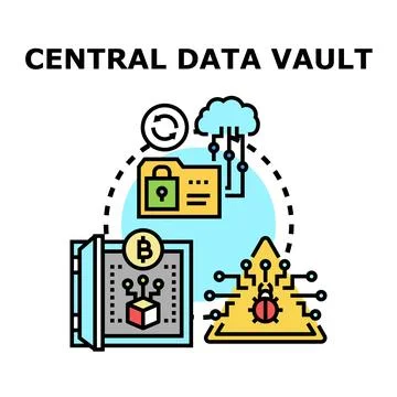Central data vault secure computing protecting privacy Stockillustratie