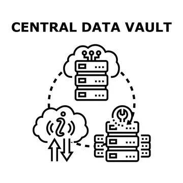 Central data vault security solution managing information 스톡 일러스트