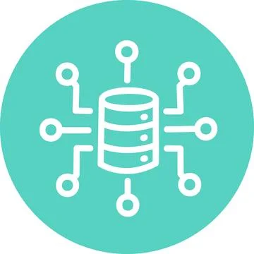 Central database server network connection icon Stockillustratie