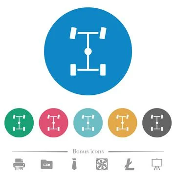 Central differential flat round icons Stock Illustration