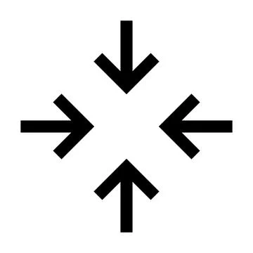 Central direction icon line isolated on white background. Black flat thin i.. Illustration