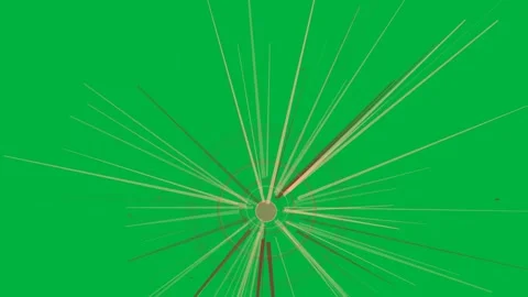Central disk flashing and emitting rays, rings pulsing and rotating, showing Stock Footage 333907774