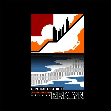 Central district brooklyn underground vintage fashion Stock Illustration