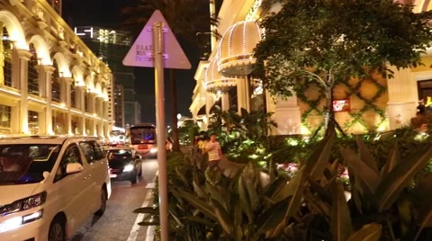 Central district of modern Macao in the evening Stock-Footage 49970467