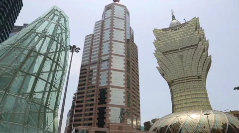 Central district of modern Macao Stock Footage 49794997